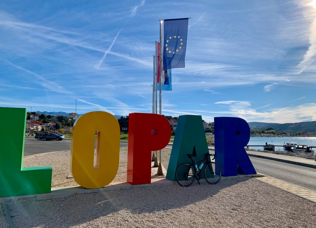Large 3D Lopar sign on Rab Island, Croatia