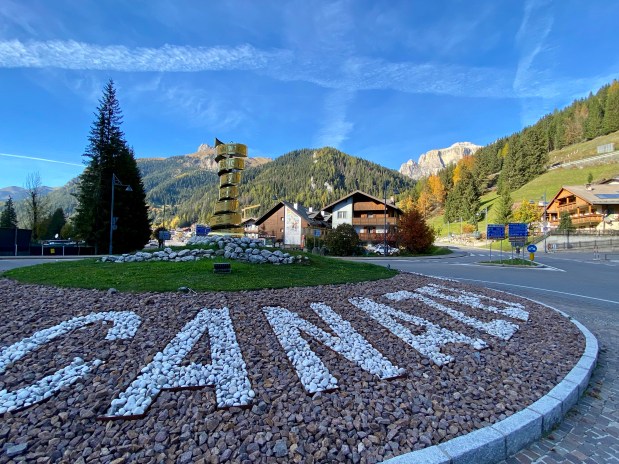 Roundabout in Canazei, Dolomites, Italy