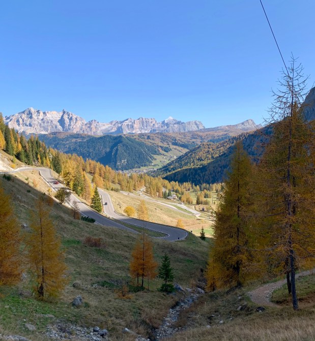 View East from Passo Gardena, Dolomites, Italy